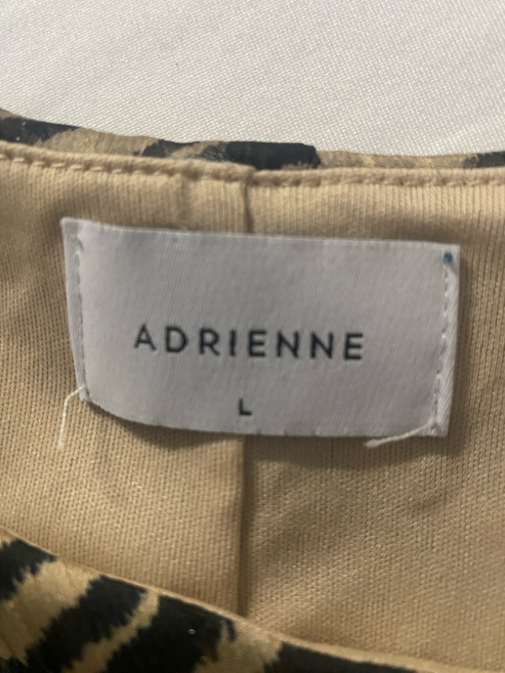 Adrienne Zebra-Print Tunic Top in Black and Tan subtle metallic shine - Picture 2 of 5